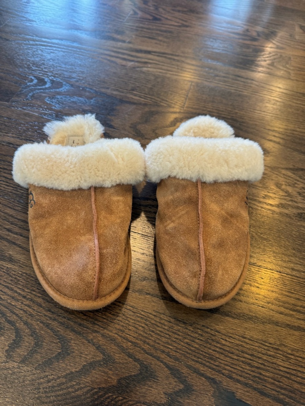 UGG Women's Chestnut Suede Shearling Slippers